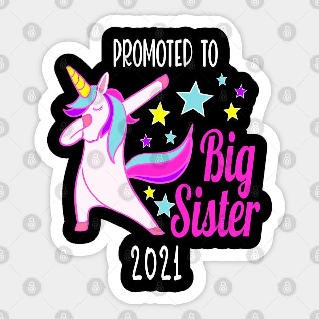 Funny Cute Unicorn Dabbing 2021 Pregnancy Announcement Gift for Girls Sticker by JPDesigns